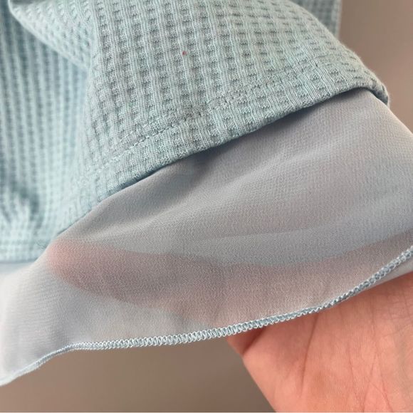 Soft Surroundings Sandpiper Tunic Blue Waffle Knit Short Sleeve Size Large - Picture 4 of 6